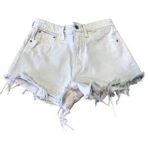 Lucky Brand Cone Denim womens 2/26 shorts Lucky pins shorts Frayed white‎ cotton